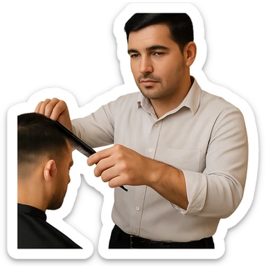 Now all that's left is the barber, take out the rest. sticker