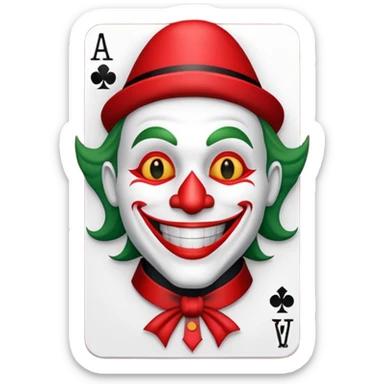 poker card with a jolly joker sticker