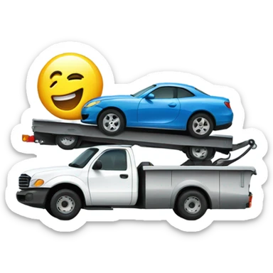 Car on tow truck sticker