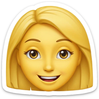Female emoji with eye wink sticker