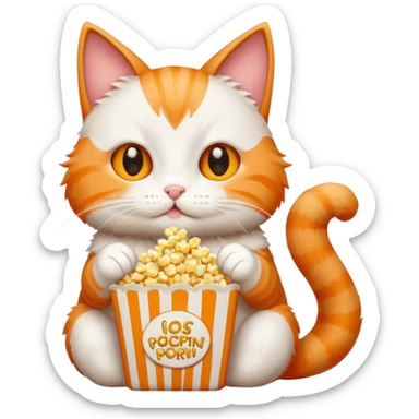 Gato comendo pipoca sticker