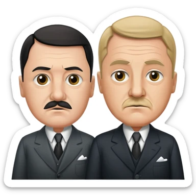 Adolf Hitler and mussolini of italy sticker