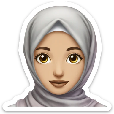 Transparent watercolor hijab sticker