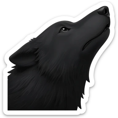 black wolf howling just head ,facing right side sticker