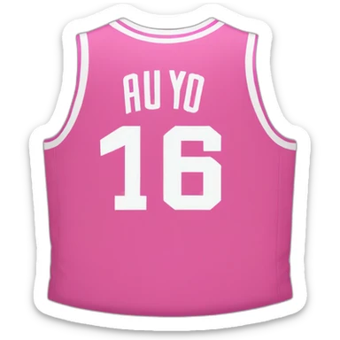 Maillot de basket rose avec le numéro 16 sticker