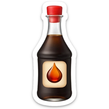 dark soy sauce bottle with red cap. sticker