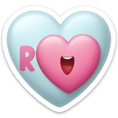 heart with the letter R inside it sticker