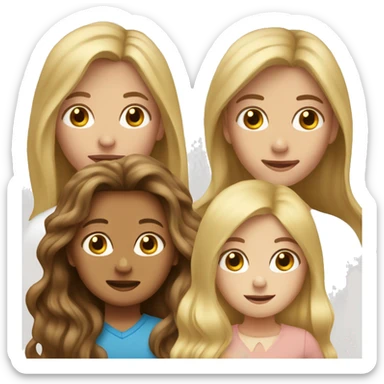 Long Brown hair woman, long Blonde hair woman, baby boy sticker