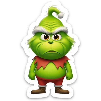Grinch with wide hips sticker