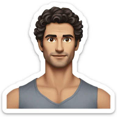 Manu Ríos is a 6-foot-tall Spanish actor and model with a lean, athletic build. He has fair skin, dark brown tousled hair, and striking hazel eyes. His sharp jawline, high cheekbones,  sticker