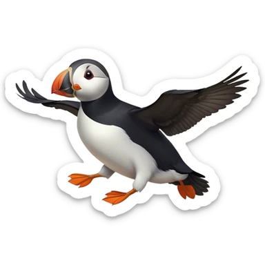 Puffin flying  sticker