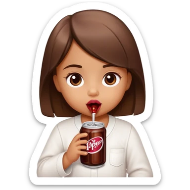 tan newborn girl drinking dr pepper sticker