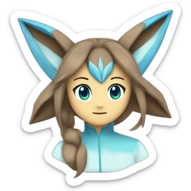 Glaceon Pokemon ears sticker