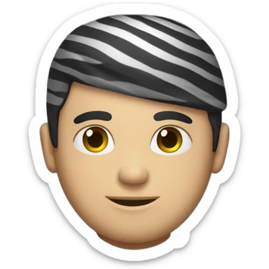 a burglar wearing a black and white striped t-shirt sticker