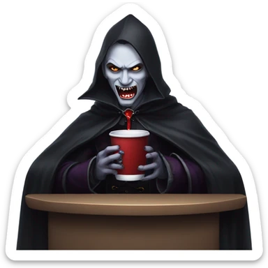 Vampire sipping lean sticker