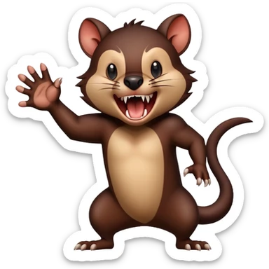 Tasmanium devil directing traffic and yelling  sticker