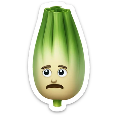 Sad leek sticker
