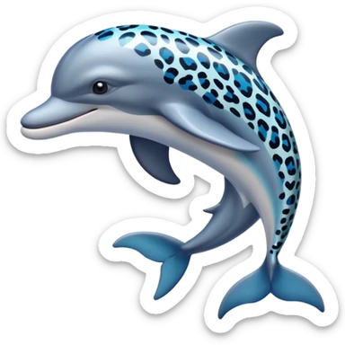 the dolphin emoji, but instead of blue skin it has leopard skin sticker