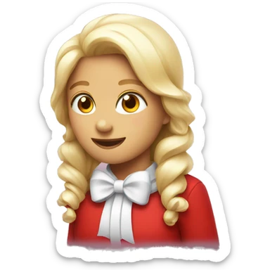 Red Christmas bow  sticker