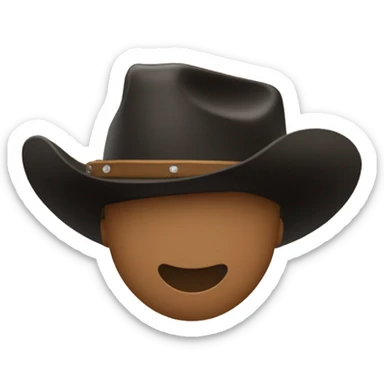 Black Cowboy hat kissing flirting light brown face sticker