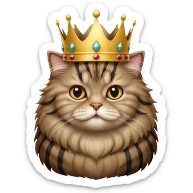 Persian cat tabby with crown king sticker