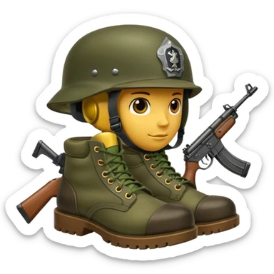Military rifle boots helmet  sticker