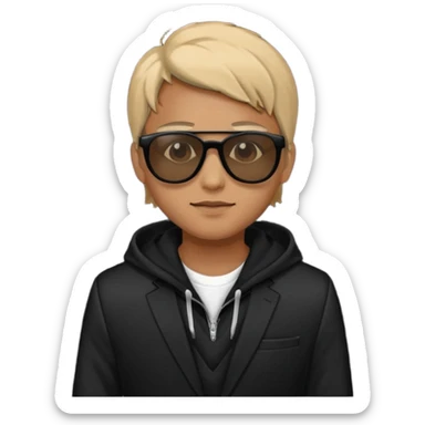 hoodie, sunglasses, suit sticker