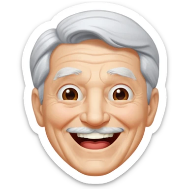 Laughing elderly superman sticker