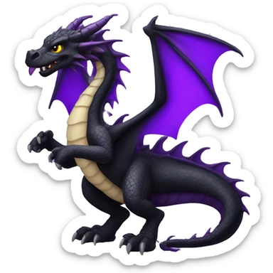 Black and purple dragon sticker
