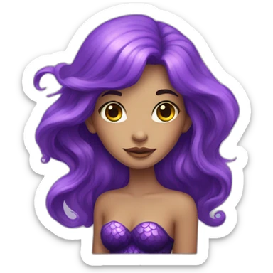 beautiful radioactive mermaid with purple hair sticker