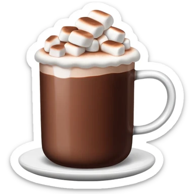 hot chocolate with marshmallows floating on top sticker