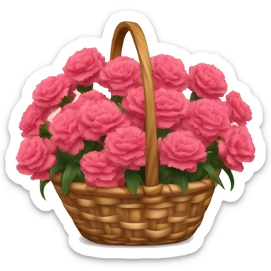 basket of carnations flowers sticker