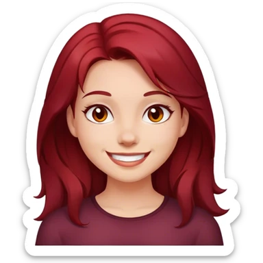 Smile dark red hair girl  sticker