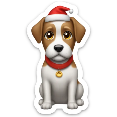 Dog maltés word santa clothes  sticker