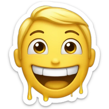 gushing happy face sticker