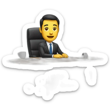 job interview desk man sticker