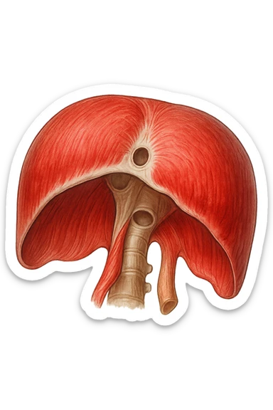 diaframma umano anatomico infiammato, isolato su sfondo bianco sticker