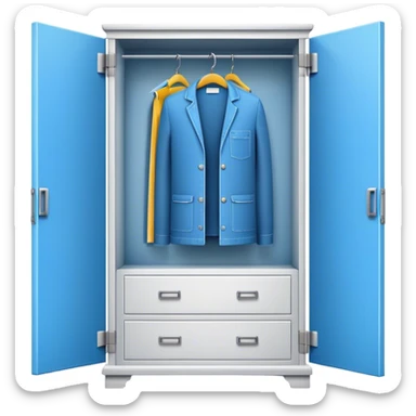 Icon for Furniture Design: a close-up view of a 3D wardrobe on a blueprint, with a measuring tape alongside. The icon should represent precision and the design process in furniture creation. Transparent background. sticker