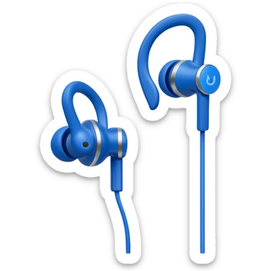 blue wired earbuds sticker