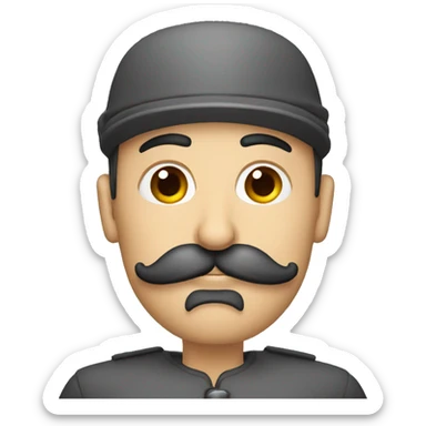 a turkish guy with a big mustache and a fez sticker