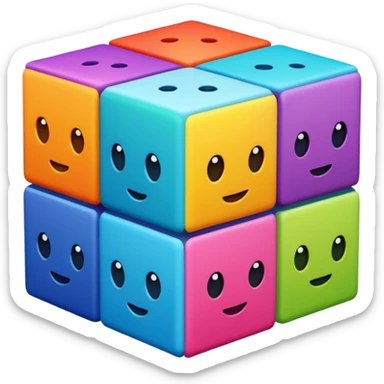 cube with different patterns on each face sticker