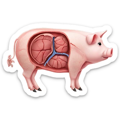 Cross section of a pig  sticker