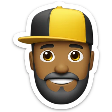 pez con barba, ropa amarilla y una gorra negra sticker