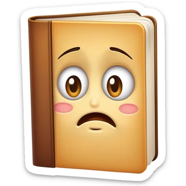 shy book with embarrassed face sticker