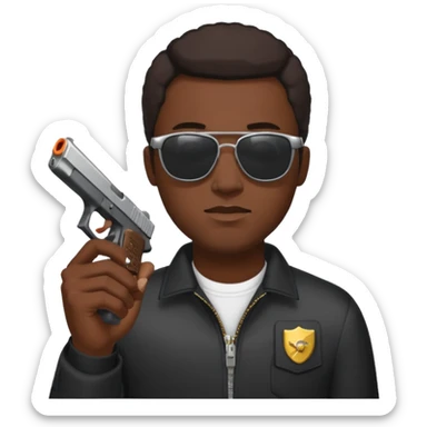 Smoking black guy with a glock in his on his other hand with some sunglasses  sticker