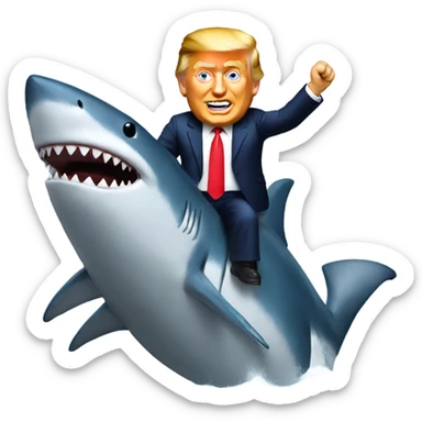 Trump riding shark sticker