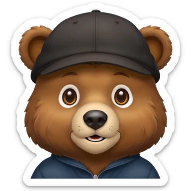 black Bear with cap sticker