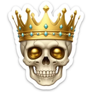 Skull emoji looking rich sticker