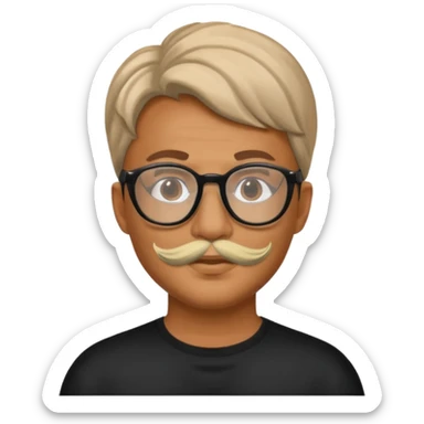 masked man with glasses sticker