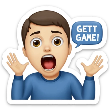 Painting that says "Get out of my game!!" sticker